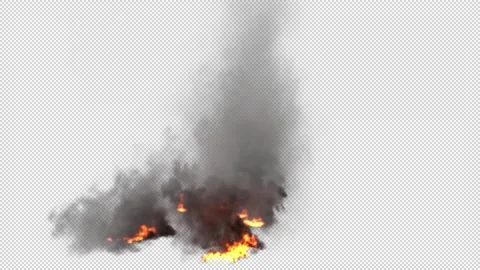 Fire Smoke with Alpha Video stock 158901571