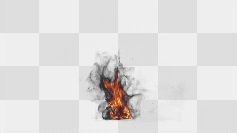 Fire with Smoke and Spark Stock Footage 185322683