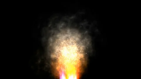 Fire with Smoke and Sparks 動画素材 34083433