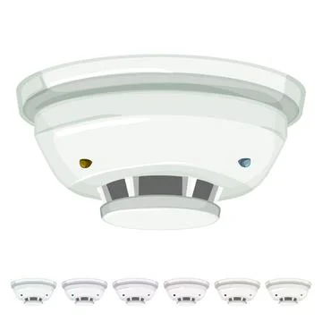 Fire smoke detector cartoon vector graphic Stock Illustration