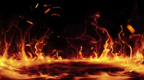 Fire Smoke In Dramatic Inferno - Flame Effect Glowing In Hell Stock Photos