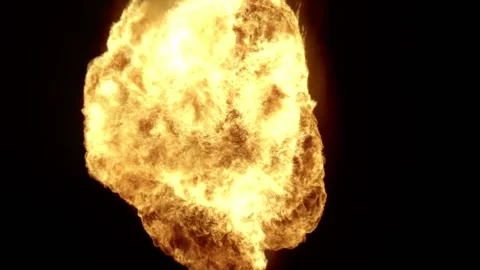 Fire smoke explosion with alpha 스톡 동영상 145896253
