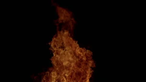 Fire smoke explosion with alpha Video stock 145897290