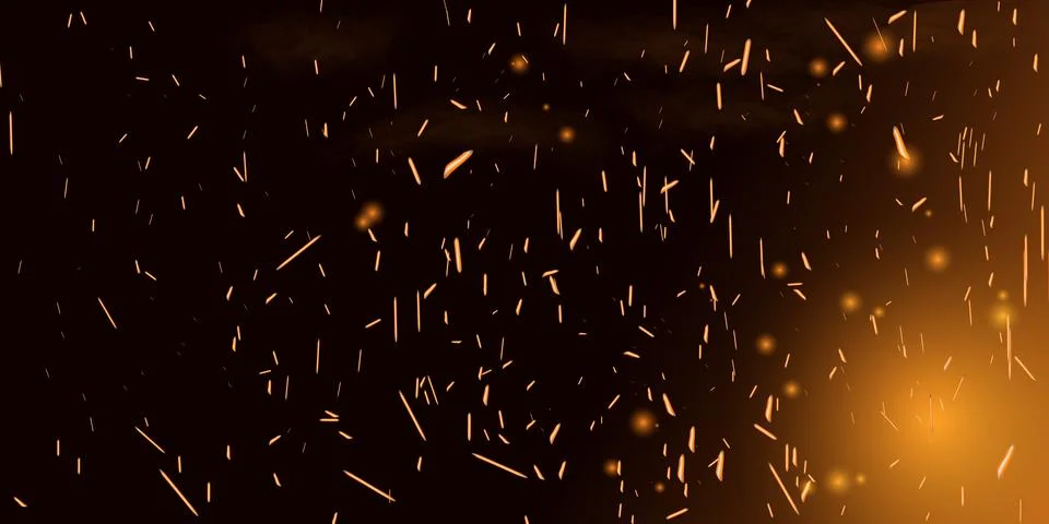 Fire smoke flame effect overlay sparks background Illustrazione stock