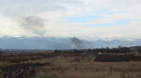 Fire Smoke at Household Stock Footage 33365152