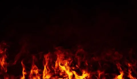 Fire with smoke on isolated background. Texture overlays Illustrazione stock