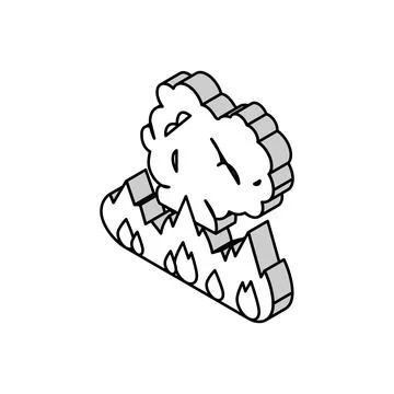 Fire smoke isometric icon vector illustration Illustrazione stock