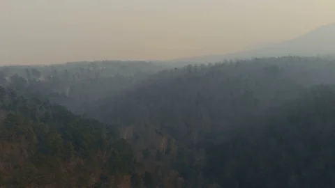 Fire Smoke in the Mountains Stock Footage 88697038