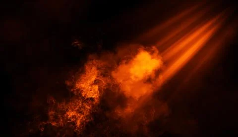 Fire smoke texture background. Spotlight with fog . Stock Photos