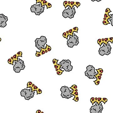 Fire smoke vector seamless pattern Stock Illustration