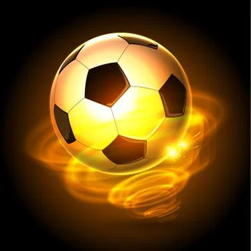 Fire soccer ball cyclone Stock Illustration