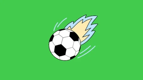 Fire Soccer Ball Green Screen Widescreen Stock-Footage 344765343
