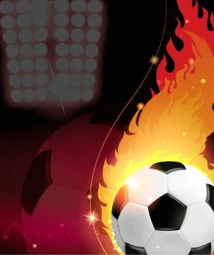Fire soccer ball Stock Illustration
