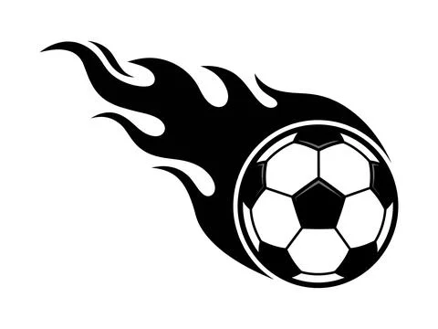 Fire Soccer Ball Logo Design Illustration Stock Illustration