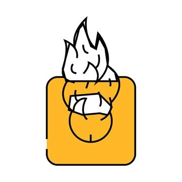 On fire socket icon color illustration Stock Illustration