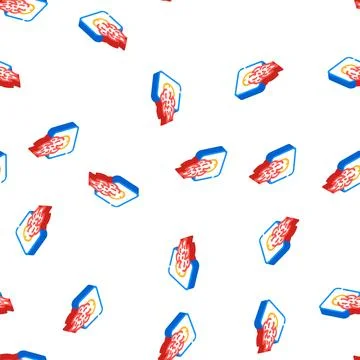 On fire socket isometric icon seamless pattern Stock Illustration