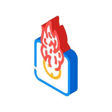 On fire socket isometric icon vector illustration Stock Illustration