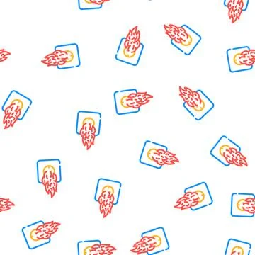 On fire socket vector seamless pattern Stock Illustration
