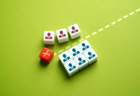 Fire some employees. Reduce the workforce. Mass layoffs. Cost optimization,.. Stock Photos