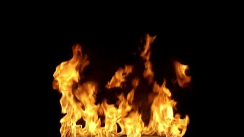 Fire Source for Composing isolated on Black Background Stock Footage 196810156