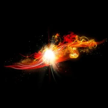 Fire Spark and Flames with Realistic Bright Flash and Glowing Flow of Sparkles Stock Illustration
