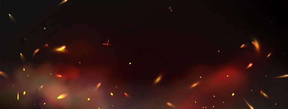 Fire spark background with glowing flame particles Stock Illustration