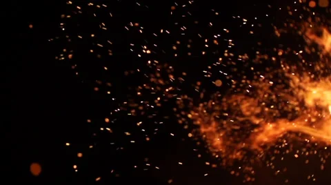 Fire spark particles Stock Footage