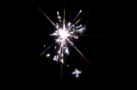 Fire sparkle on black background for over lay design Stock Photos