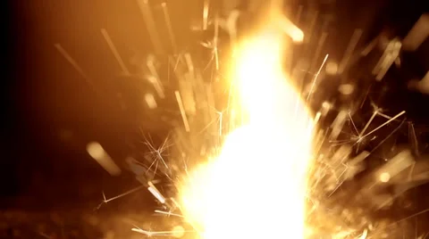 Fire sparklers  explosion isolated on black Stock Footage 36437470