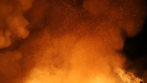 Fire Sparkles And Smoke Elements Slow Motion 4K 動画素材 91329026