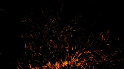 Fire Sparks 4K with Alpha Matte Channel Stock Footage
