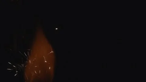 Fire sparks on a black background. Fire sparks animation Stock Footage 149832823