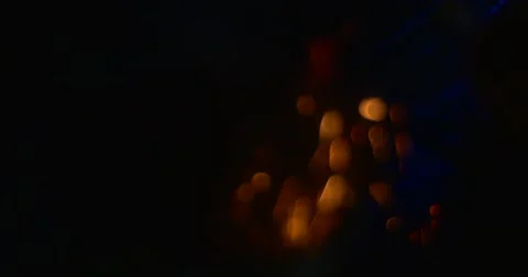 Fire Sparks in a Darkness Fire is Put Out Props Requisite of a Dance Troupe Stock Footage 58644618