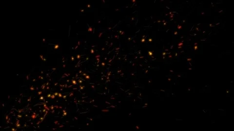 Fire sparks drifting from bottom left to top right seamless loop 4K Stock Footage 342257970
