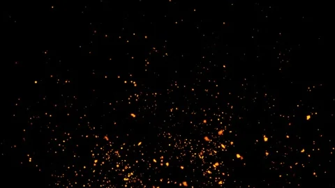 Fire sparks dust flying slowly rising up background. Stock Footage 336859606