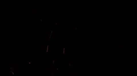 Fire sparks from a fire in the night. (slow motion) Stock Footage 50262676