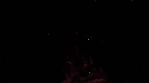 Fire sparks from a fire in the night. (slow motion) Stock Footage 50262941