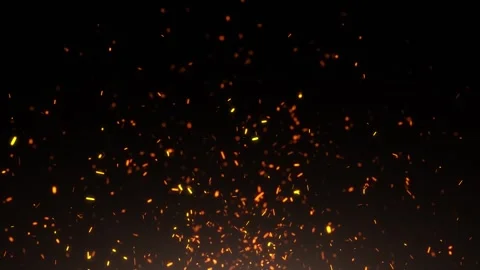 Fire sparks flicker light on clean black looping background Stock Footage 340587648