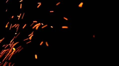Fire sparks fly away in the dark Vídeos de archivo 40770253