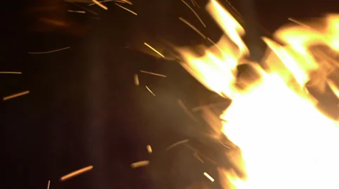 Fire with sparks 库存影片 33528843