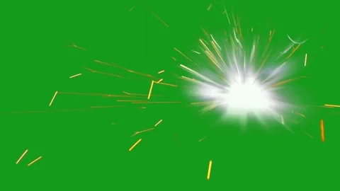 Fire sparks motion graphics with green screen background Stock Footage 135626315