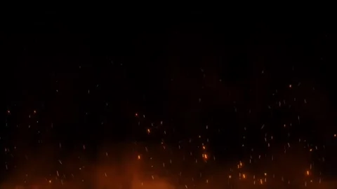 Fire Sparks Rising From Bottom Bonfire Embers Black Background Vidéo 274455005