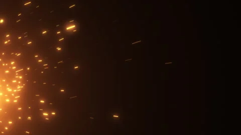 Fire Sparks with Side Light Flare Effect Cinematic VFX Overlay Stock Footage 332477779