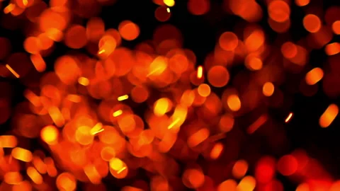 Fire Sparks Slow Motion on Black Background. Stock Footage 130298764