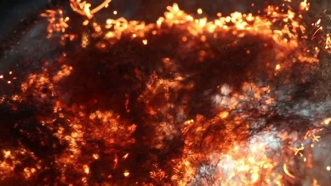 Fire Sparks Spreading with Blur MAC Stock Footage 74550379