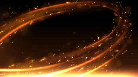 Fire Sparks Swirl Motion Effect Background, Vector Illustration Stock Illustration