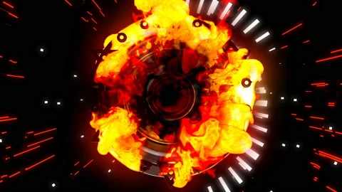 Fire Speaker 4K 01 Stock Footage 96854470