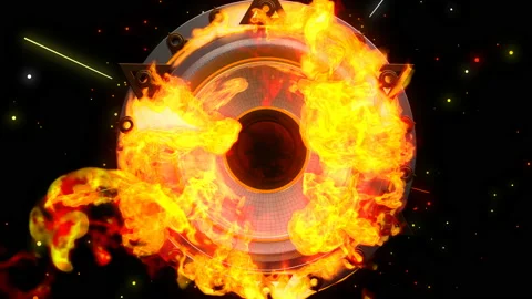 Fire Speaker 4K 04 Stock Footage 96854795