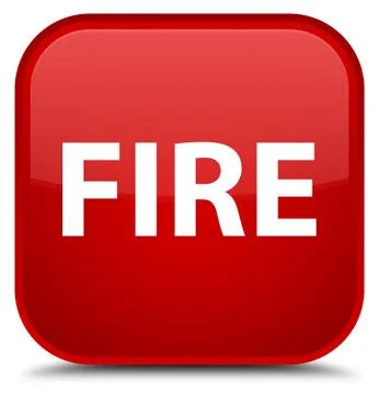 Fire special red square button Stock Illustration