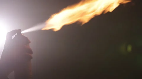 Fire spectacle, Fire safety, Pyrotechnic art Stock-Footage 302716685